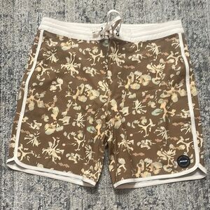Prana Brown and Cream Board Shorts
